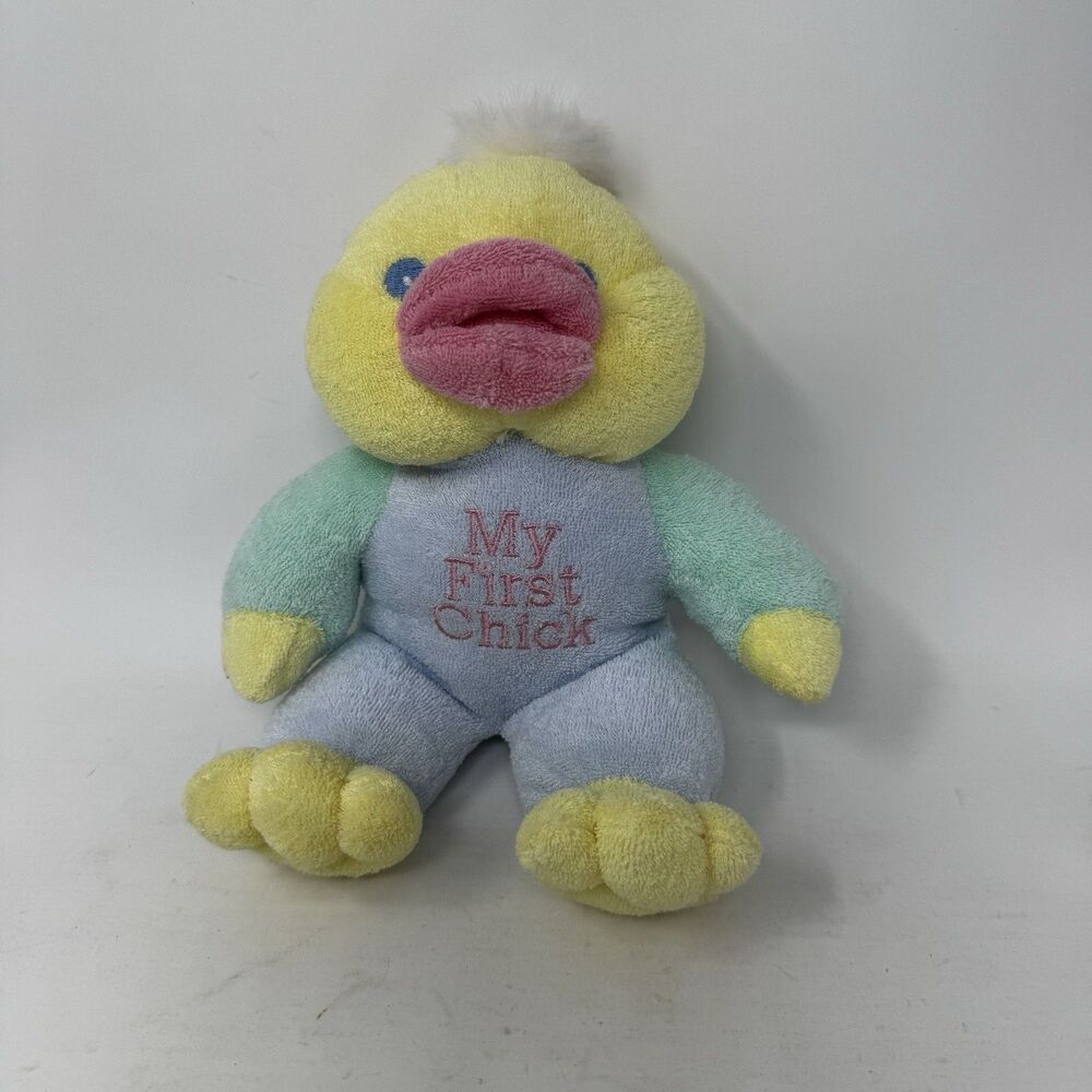 Vintage TB Trading Company Pastel My First Chick Plush Terry Cloth Rattle Easter - Picture 6 of 6
